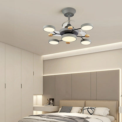 Skandinavische LED Schlafzimmer Deckenventilator Lampe