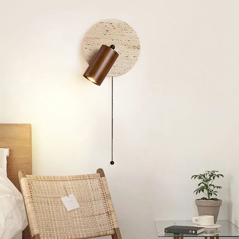 Travertin Draaibare Wandlamp voor Slaapkamer