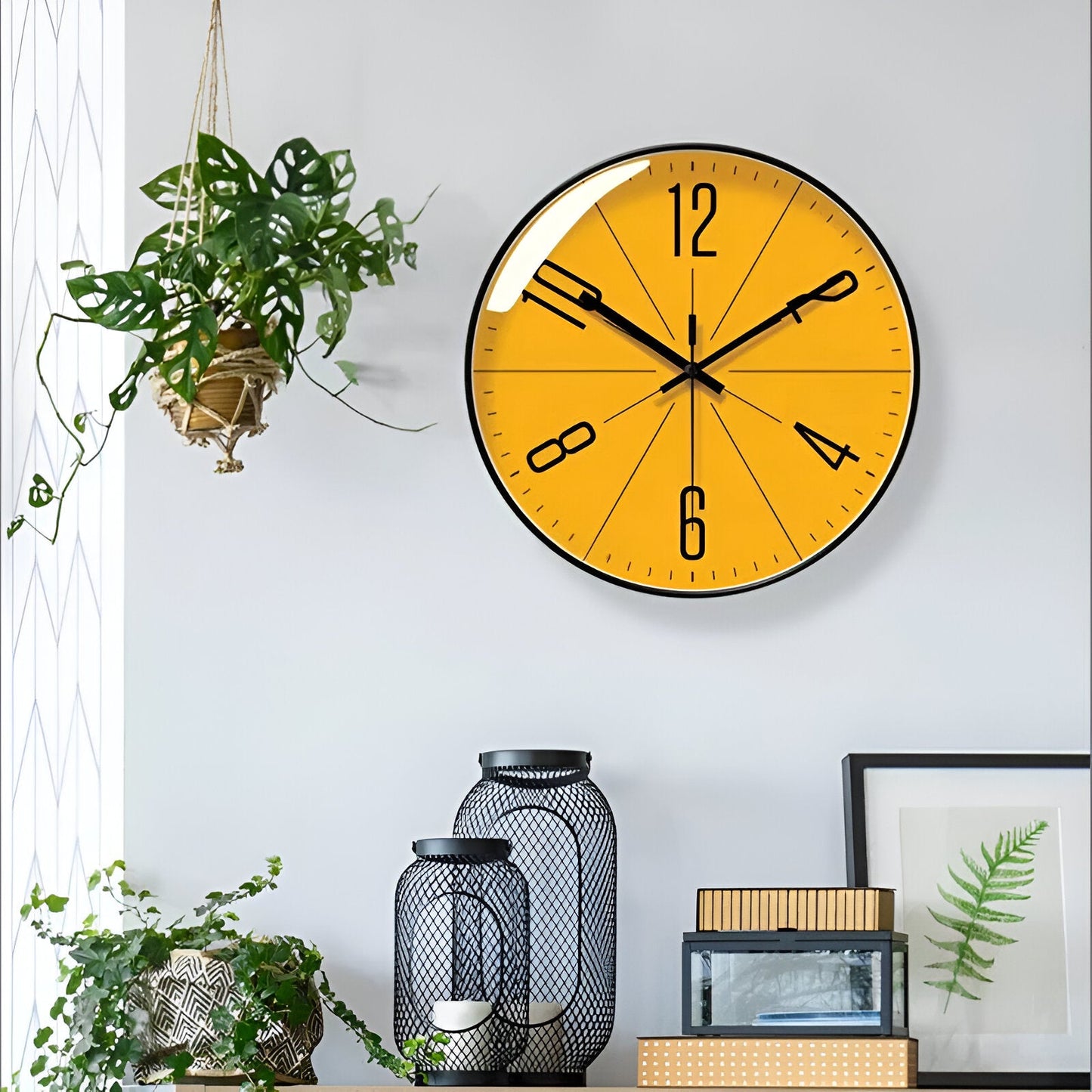 NordicTime – Moderne Wandklok in Zwart-Wit Design