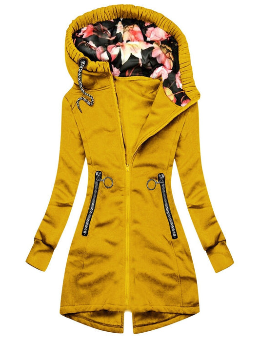 Dames Waterdichte Regenjas met Capuchon en Bloemenprint | Perfect voor Buitenactiviteiten