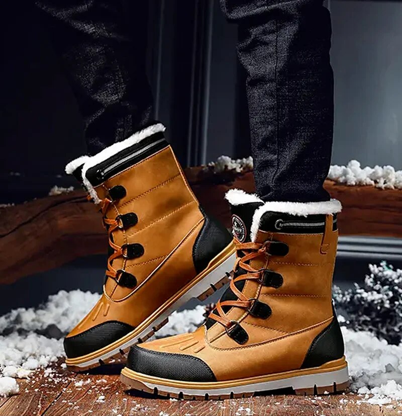 Heren Winterlaarzen – Warme Gevoerde Sneeuwschoenen met Antislipzool