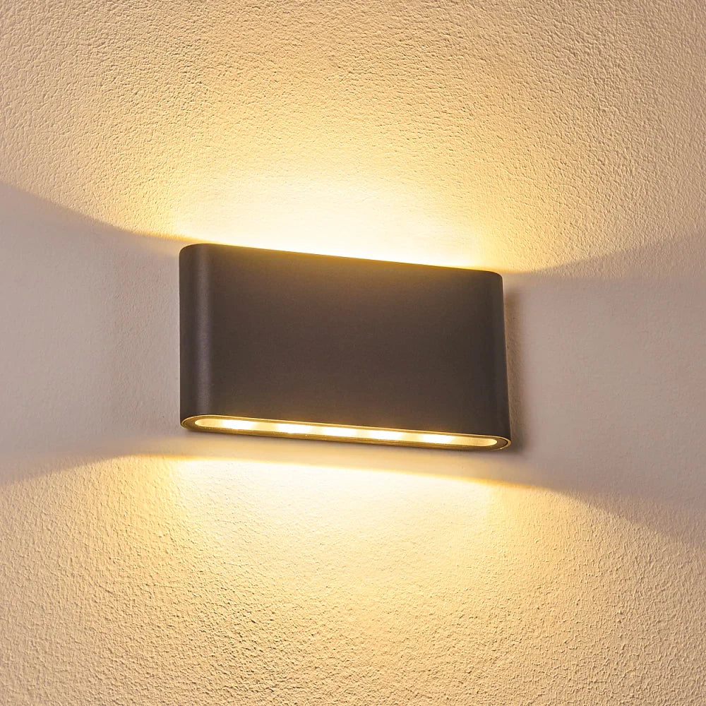 Moderne wasserdichte Außenlampe – Aluminium-Wandlampe mit Auf- und Abwärtslicht, IP65