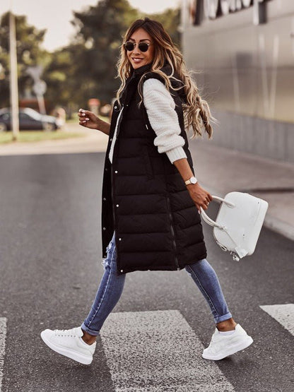Camilla – Lange Gewatteerde Bodywarmer voor Dames