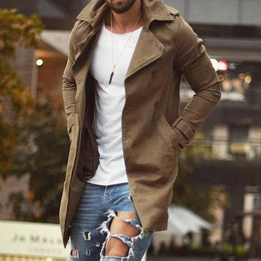 Herbstmantel für Herren – Stilvoller langer Mantel mit klassischem Schnitt