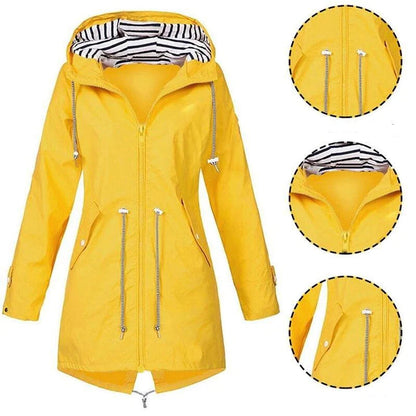 Waterdichte Regenjas met Capuchon voor Dames – Stijlvol & Outdoorproof
