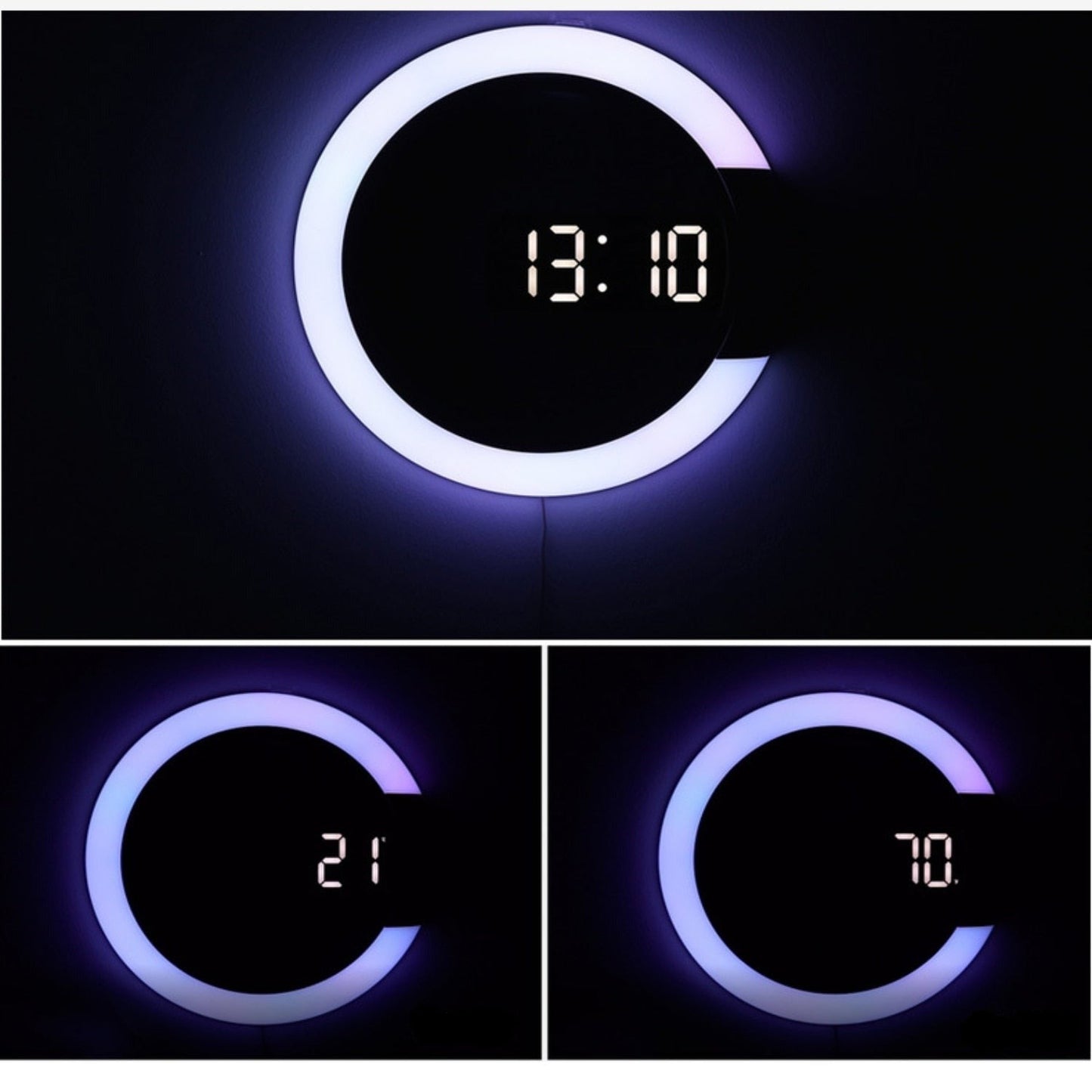 Stylish LED Wall Clock with Adjustable Mood Lighting