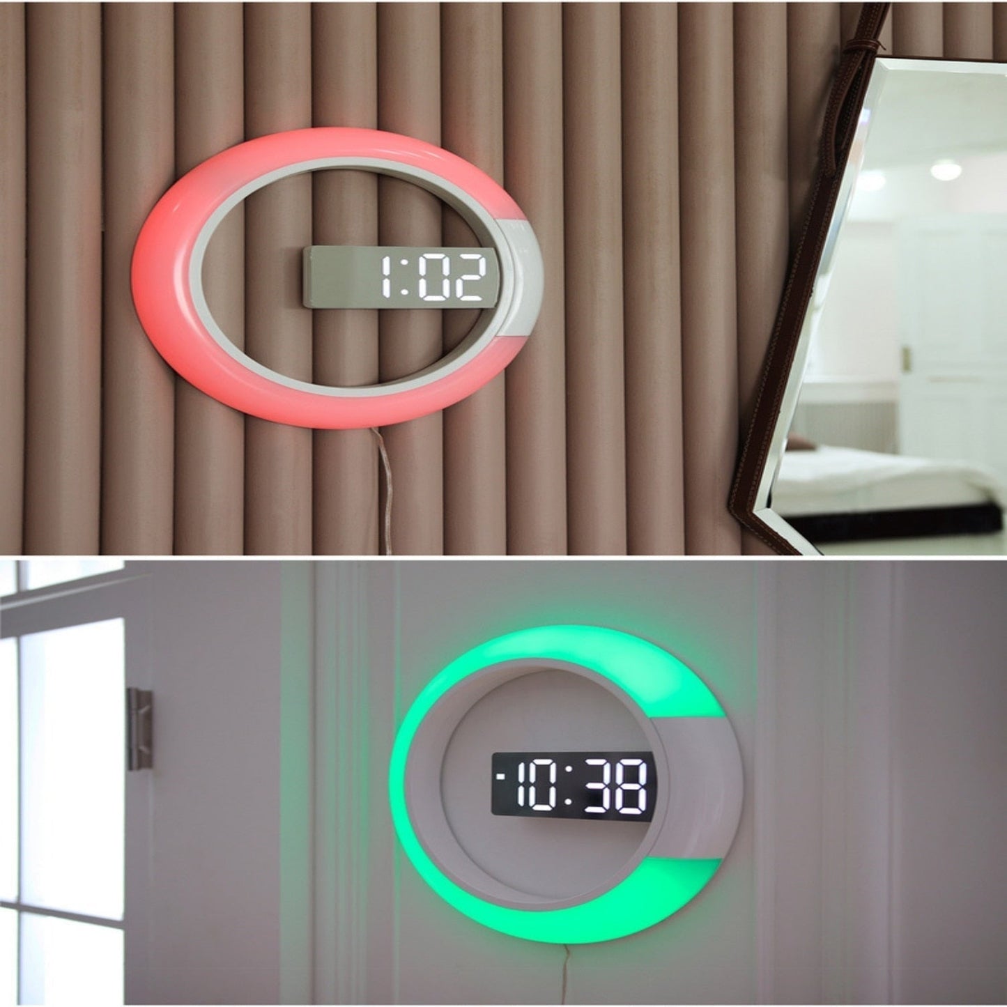 Stylish LED Wall Clock with Adjustable Mood Lighting