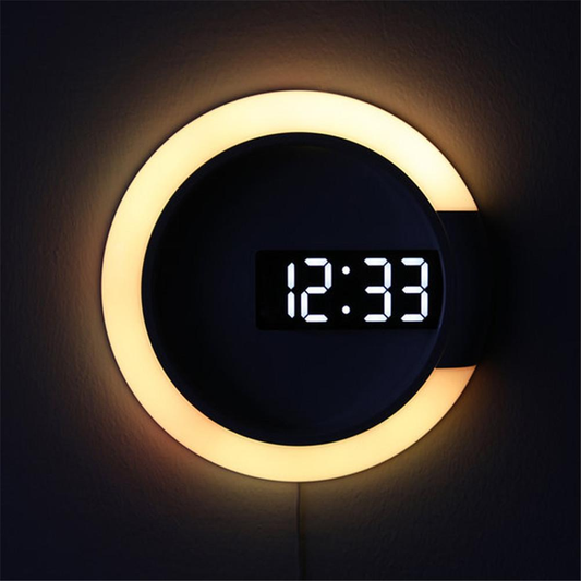 Stylish LED Wall Clock with Adjustable Mood Lighting