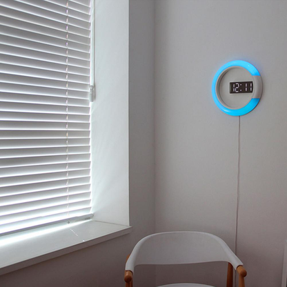 Stylish LED Wall Clock with Adjustable Mood Lighting