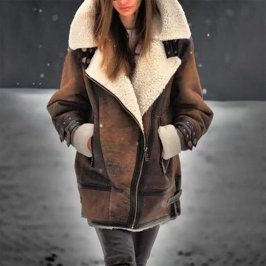 Dames Shearling Aviator Jas - Warm en Stoer voor de Winter