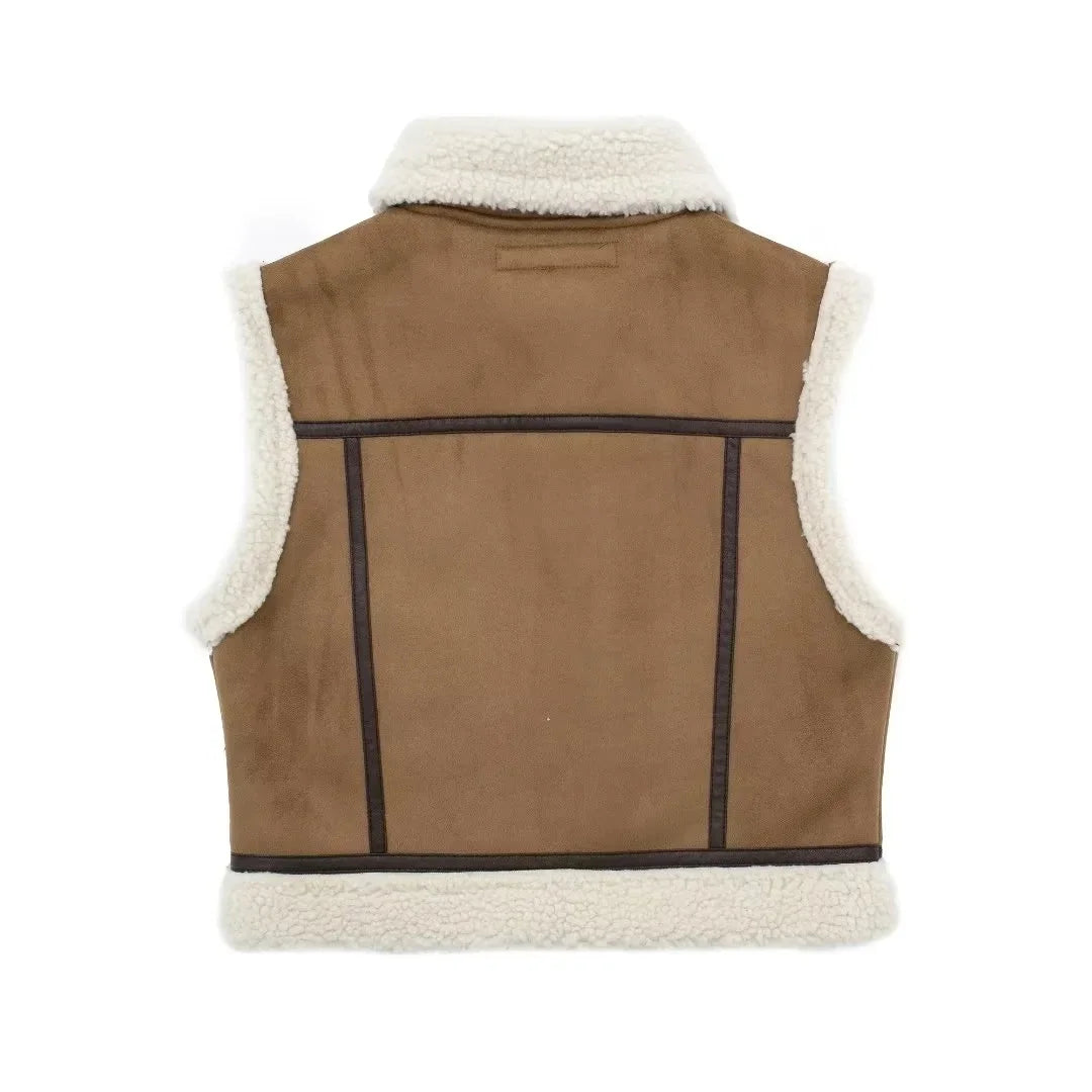 Dames Gilet met Shearling Voering – Stijlvolle Mouwloze Winterlaag