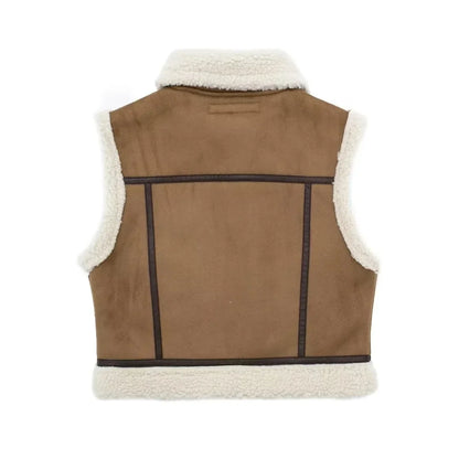 Dames Gilet met Shearling Voering – Stijlvolle Mouwloze Winterlaag