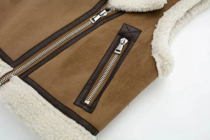 Dames Gilet met Shearling Voering – Stijlvolle Mouwloze Winterlaag