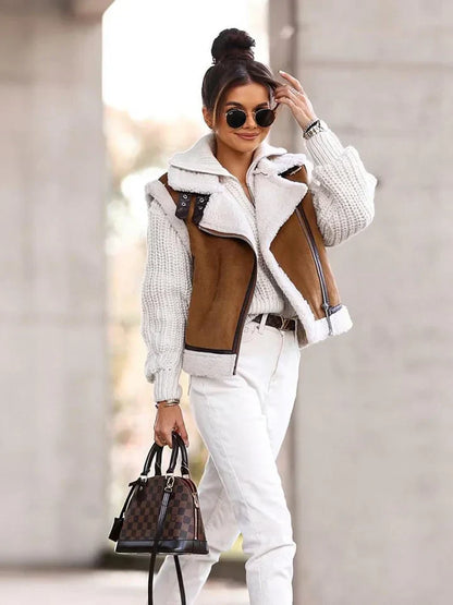Dames Gilet met Shearling Voering – Stijlvolle Mouwloze Winterlaag