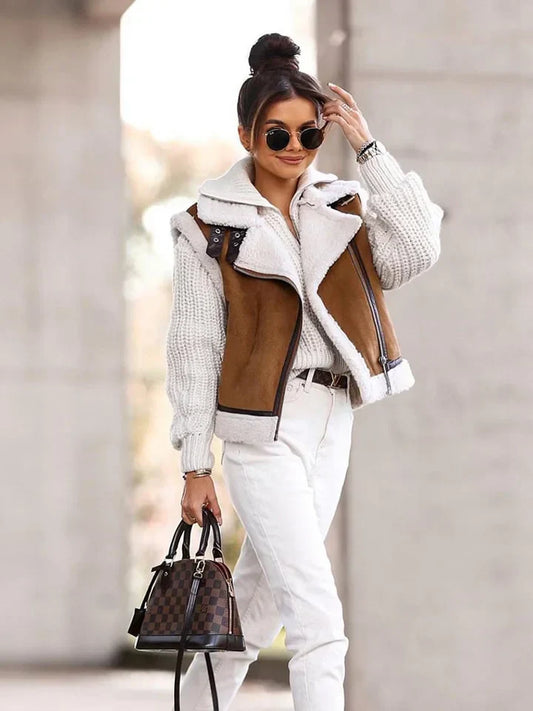 Dames Gilet met Shearling Voering – Stijlvolle Mouwloze Winterlaag