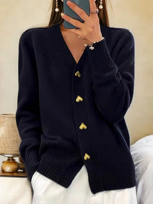 Dames Gebreid Vest met Knopen – Effen Kleur – Ideaal voor Herfst en Winter