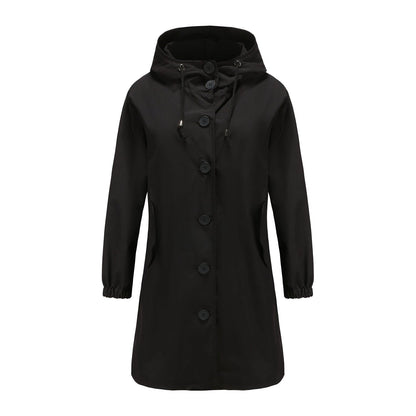 Dames Waterdichte Regenjas met Capuchon