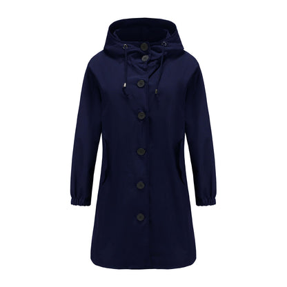 Dames Waterdichte Regenjas met Capuchon