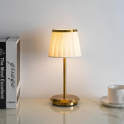 Luxury Pleated Rechargeable Table Lamp