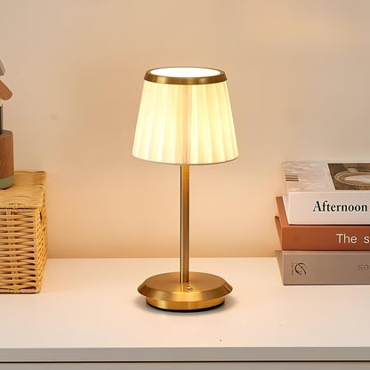 Luxury Pleated Rechargeable Table Lamp
