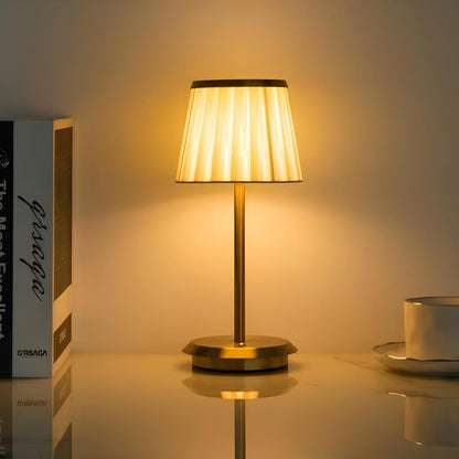 Luxury Pleated Rechargeable Table Lamp