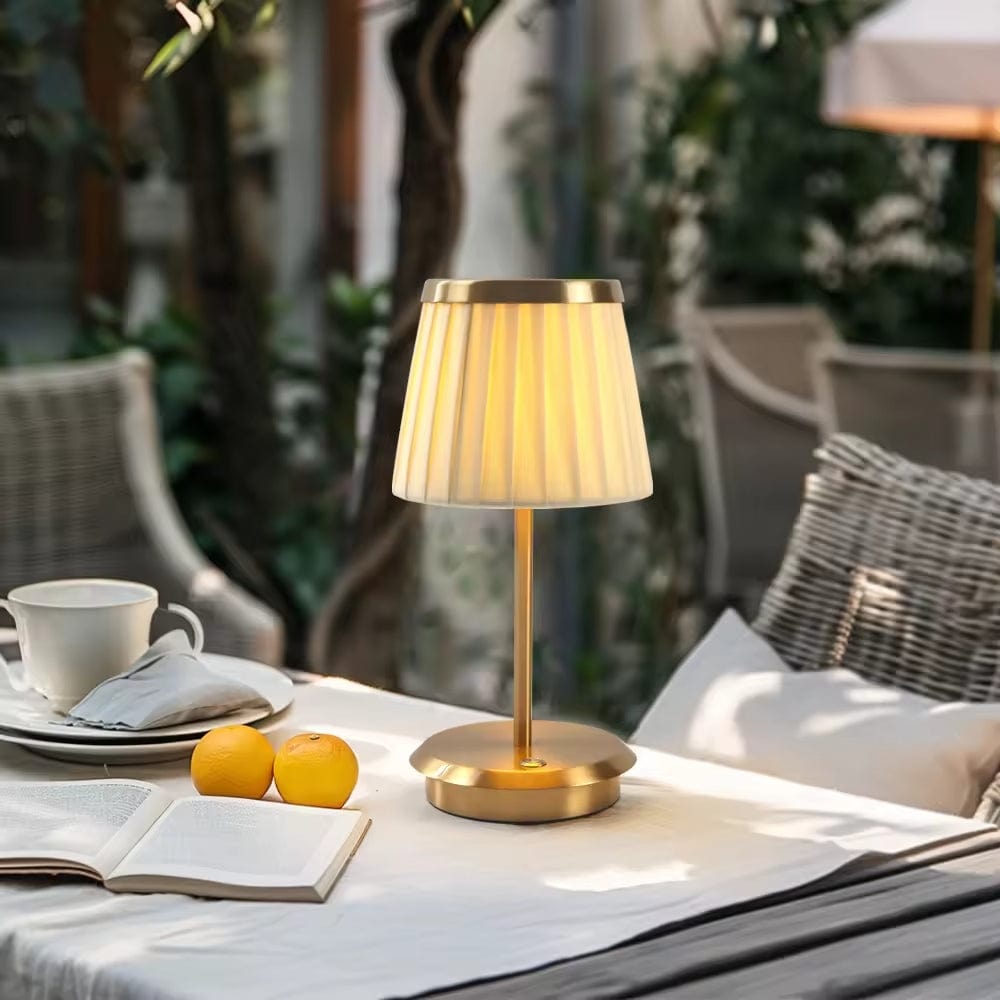 Luxury Pleated Rechargeable Table Lamp