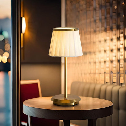 Luxury Pleated Rechargeable Table Lamp