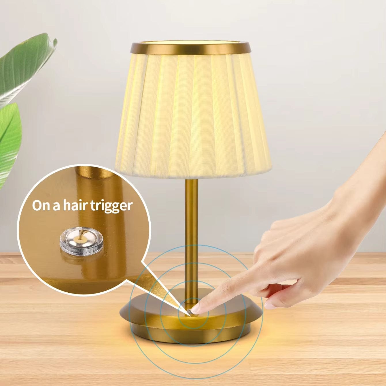 Luxury Pleated Rechargeable Table Lamp