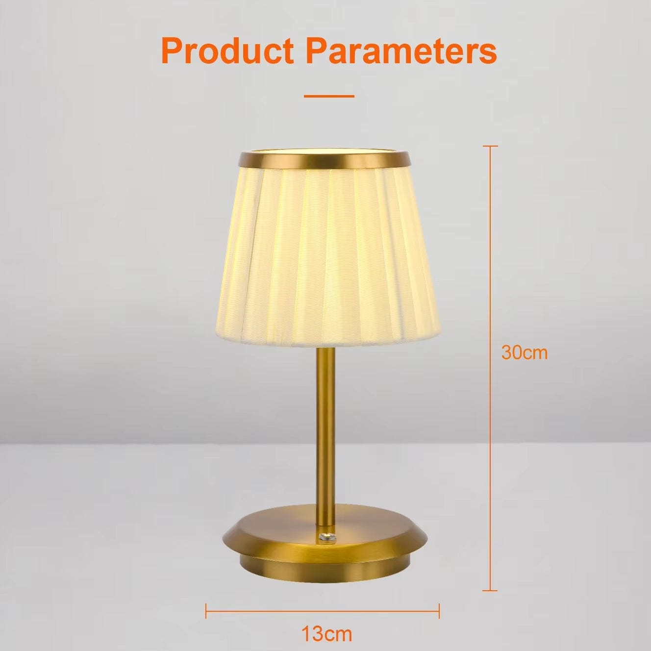 Luxury Pleated Rechargeable Table Lamp
