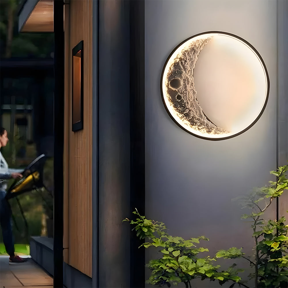 Art Decor Moon Shaped Waterproof Outdoor LED Wall Lights IP65