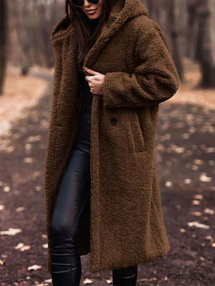 Lange Sherpa Damesjas – Warm en Comfortabel voor de Winter